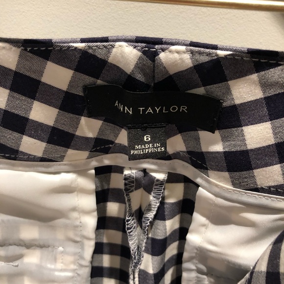 Ann Taylor sz 6 Devin Fit Gingham Crop Pants - Picture 3 of 4